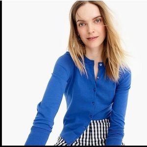 J Crew cobalt blue merino wool knit cardigan sweater. Large L